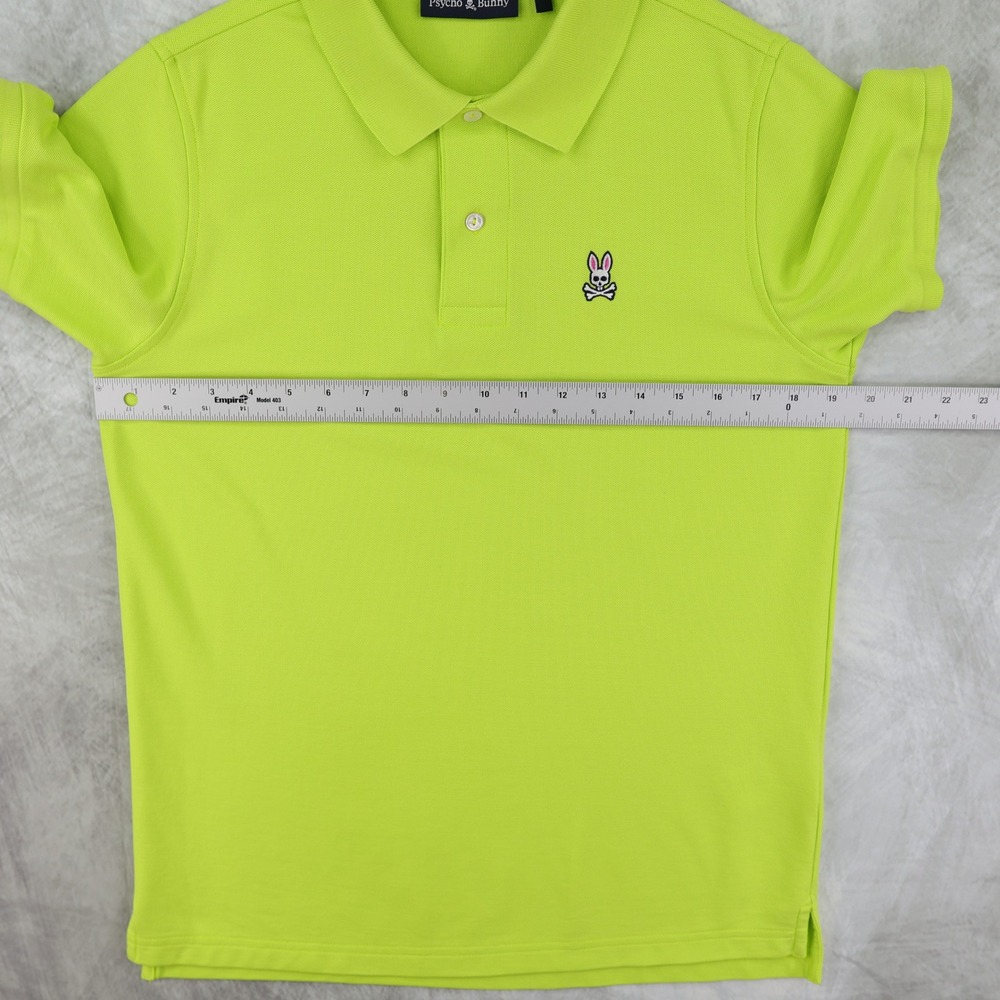 Psycho Bunny Polo Shirt Mens 4 (Small) Lime Green Pima Cotton Short Sleeve - Picture 8 of 10